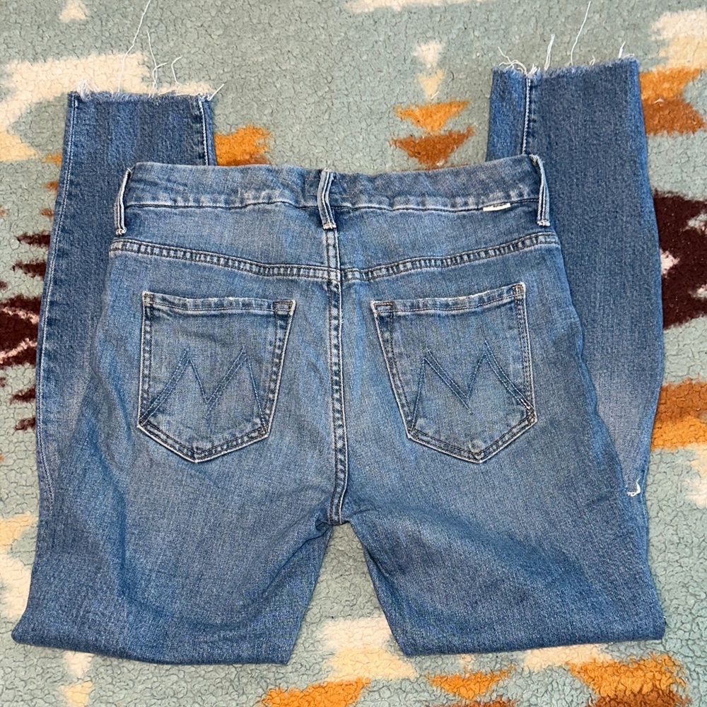 MOTHER Size 27 High waisted looker ankle FRAY Jeans in spice it up